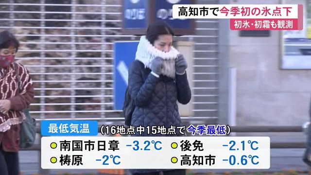初氷 初霜も観測 高知市で今季初めての氷点下 四万十市では雪も 高知 プライムこうち 高知さんさんテレビ 初氷 初霜も観測 高知市で今季初めての氷点下 四万十市では雪も 高知 プライムこうち 高知さんさんテレビ